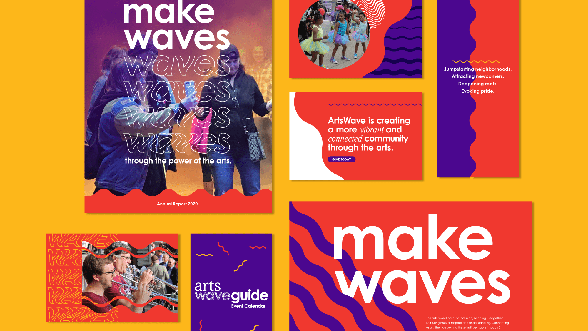 ArtsWave collateral, non profit branding, arts branding, brand identity
