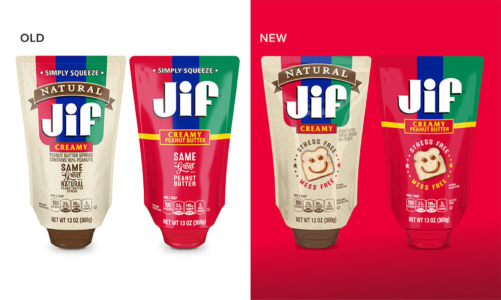 Jif Squeeze packaging redesign before and after